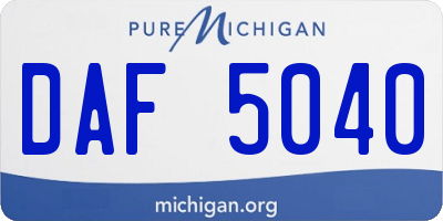 MI license plate DAF5040