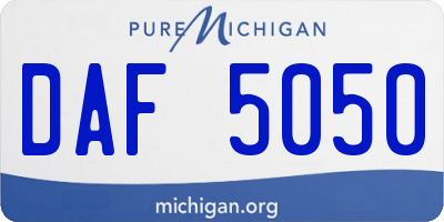 MI license plate DAF5050