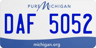 MI license plate DAF5052