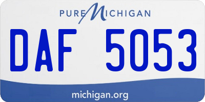 MI license plate DAF5053