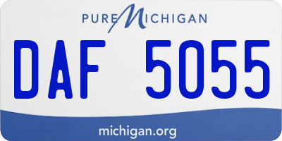 MI license plate DAF5055