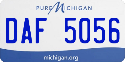 MI license plate DAF5056