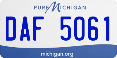 MI license plate DAF5061