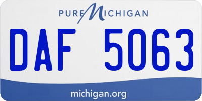 MI license plate DAF5063