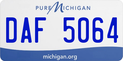 MI license plate DAF5064