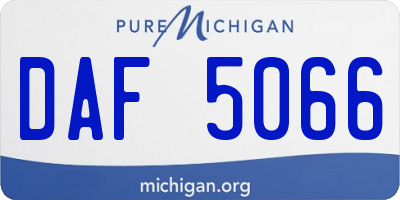 MI license plate DAF5066