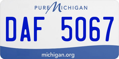 MI license plate DAF5067