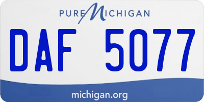 MI license plate DAF5077