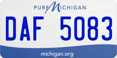 MI license plate DAF5083