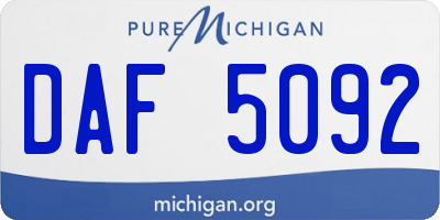 MI license plate DAF5092