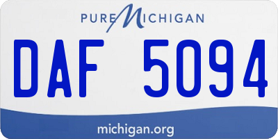 MI license plate DAF5094