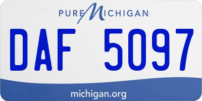 MI license plate DAF5097