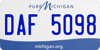 MI license plate DAF5098