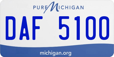 MI license plate DAF5100
