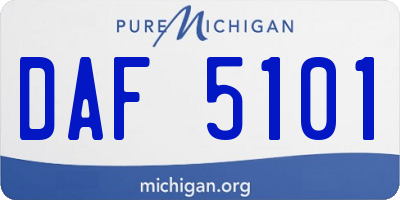 MI license plate DAF5101