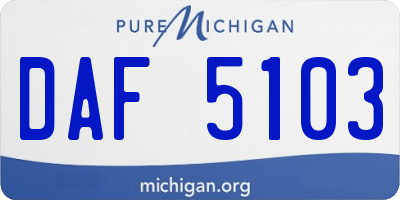 MI license plate DAF5103