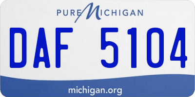 MI license plate DAF5104