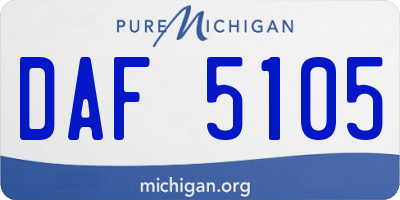 MI license plate DAF5105