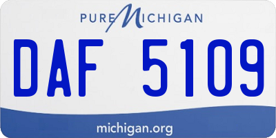MI license plate DAF5109