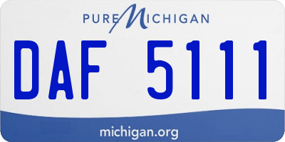 MI license plate DAF5111