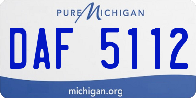MI license plate DAF5112