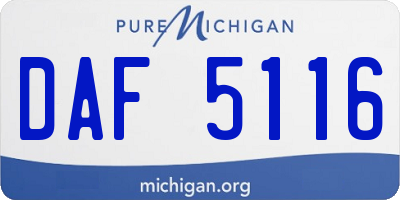MI license plate DAF5116