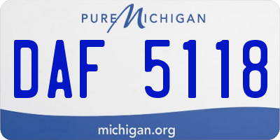 MI license plate DAF5118