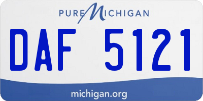 MI license plate DAF5121