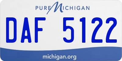 MI license plate DAF5122