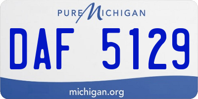 MI license plate DAF5129