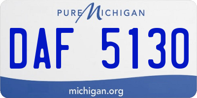 MI license plate DAF5130