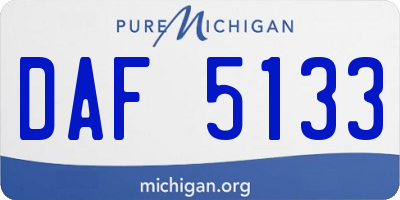 MI license plate DAF5133