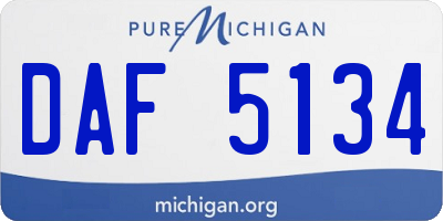 MI license plate DAF5134