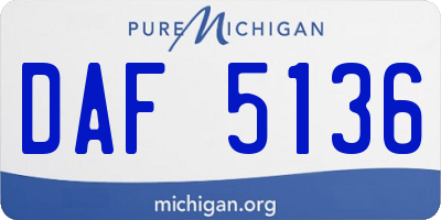 MI license plate DAF5136