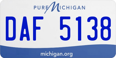 MI license plate DAF5138