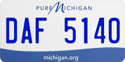 MI license plate DAF5140