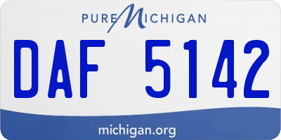 MI license plate DAF5142