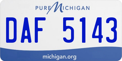 MI license plate DAF5143