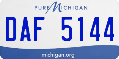 MI license plate DAF5144
