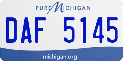 MI license plate DAF5145