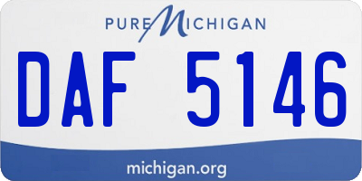 MI license plate DAF5146