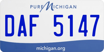 MI license plate DAF5147