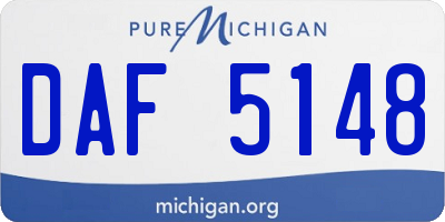 MI license plate DAF5148