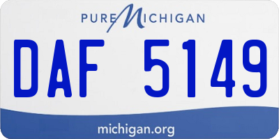 MI license plate DAF5149