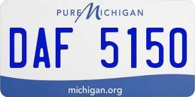 MI license plate DAF5150