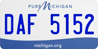 MI license plate DAF5152