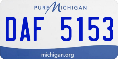 MI license plate DAF5153