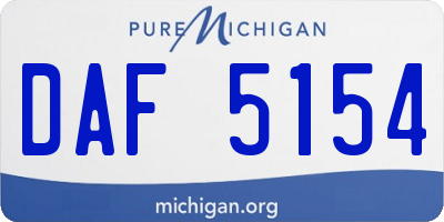 MI license plate DAF5154