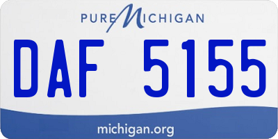 MI license plate DAF5155