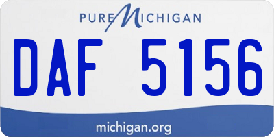 MI license plate DAF5156